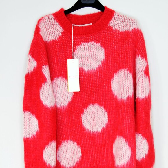 BNWT AW23 MARNI BRUSHED DOTS FUZZY WUZZY SWEATER 50 - Picture 2 of 11